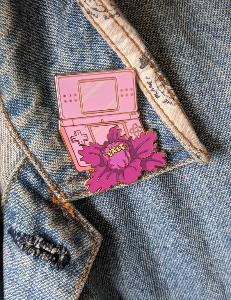 Image of DS Pink Flower Enamel Pin