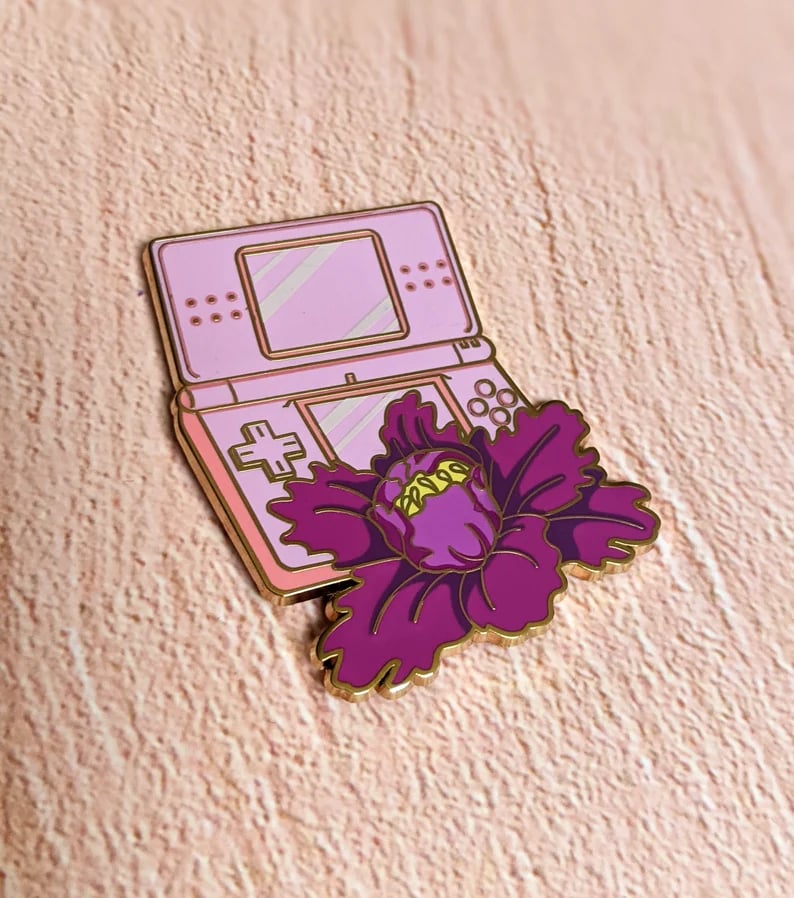 Image of DS Pink Flower Enamel Pin