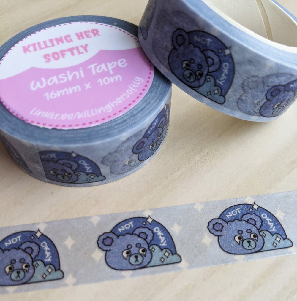 Image of Not Okay Blue Bear Washi Tape