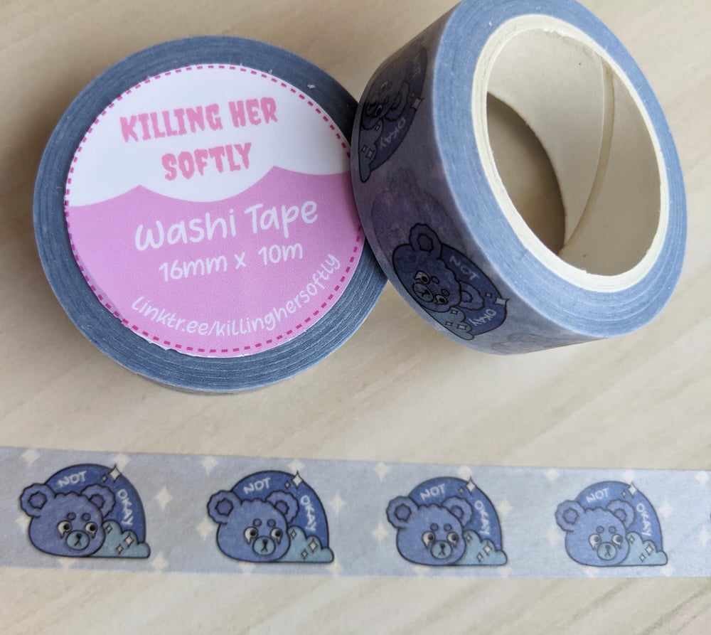 Image of Not Okay Blue Bear Washi Tape