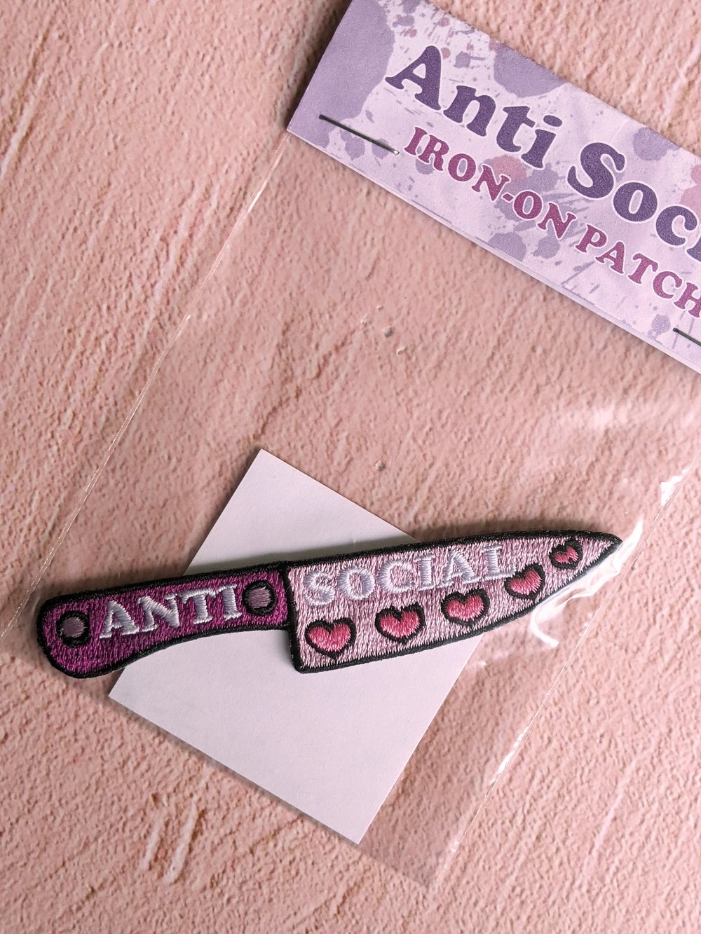 Image of Anti Social Knife Iron-On Patch