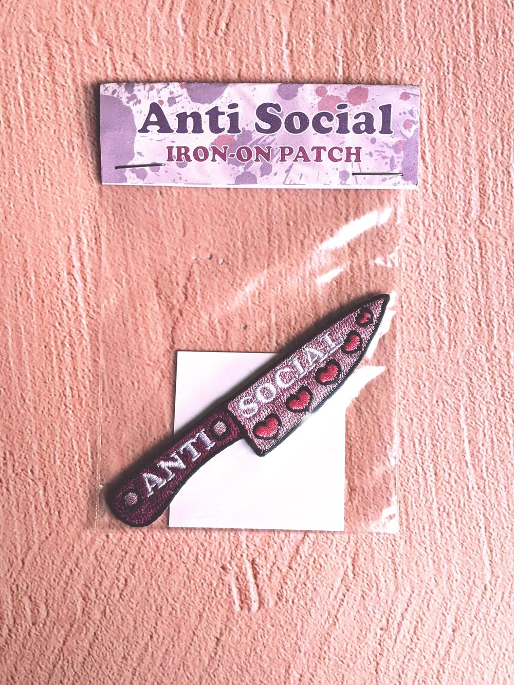 Image of Anti Social Knife Iron-On Patch
