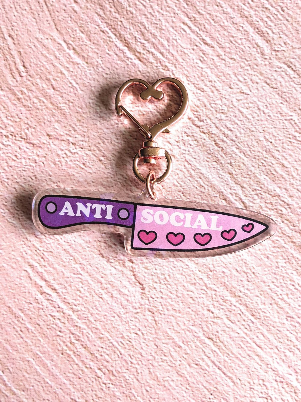 Image of Anti Social Knife Keychain