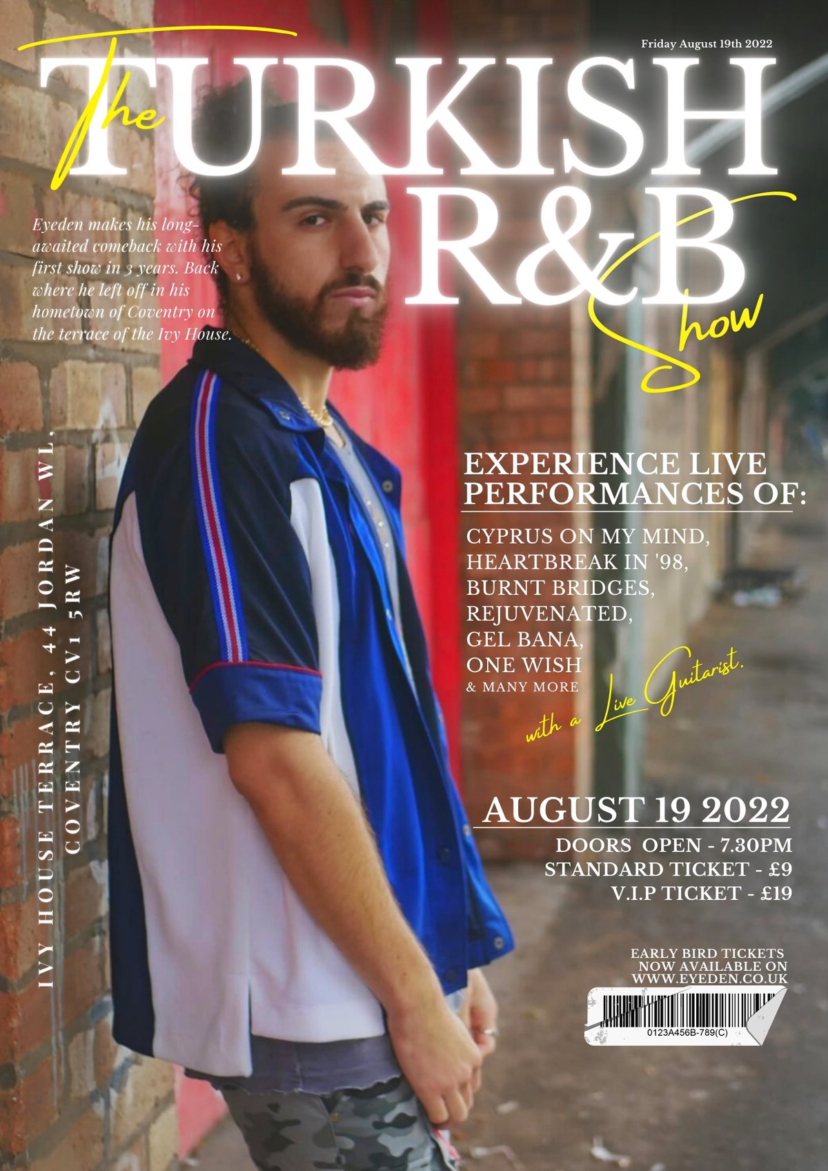 Image of Last Tickets to the Turkish R&B Show in Coventry!