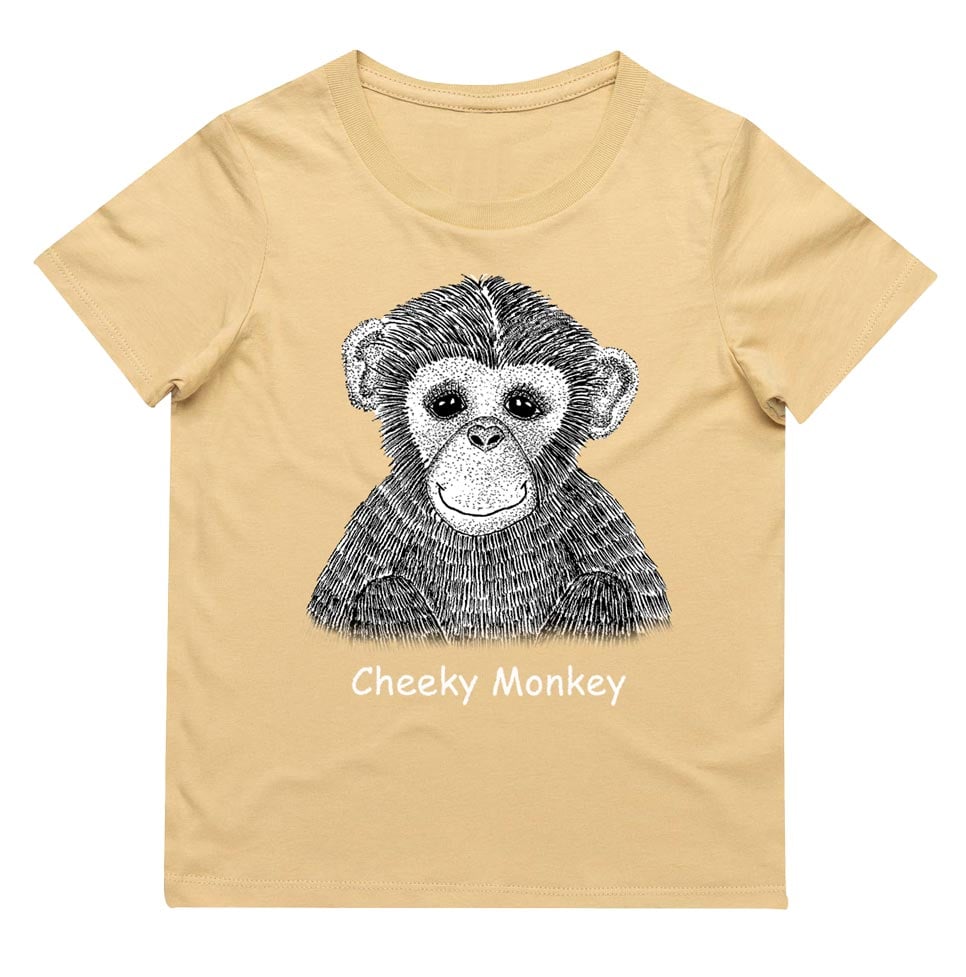 NEW RELEASE MONKEY T SHIRT Wildworkz Animal Art for the Young at Heart