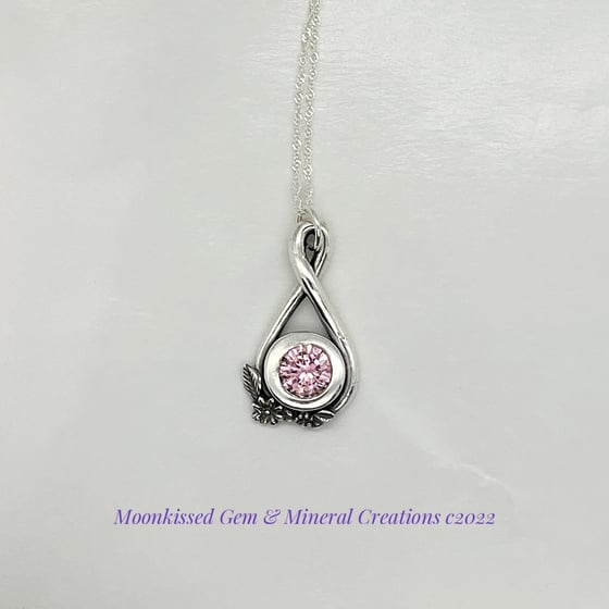 Image of Pink Bouquet Fine Silver and CZ Pendant