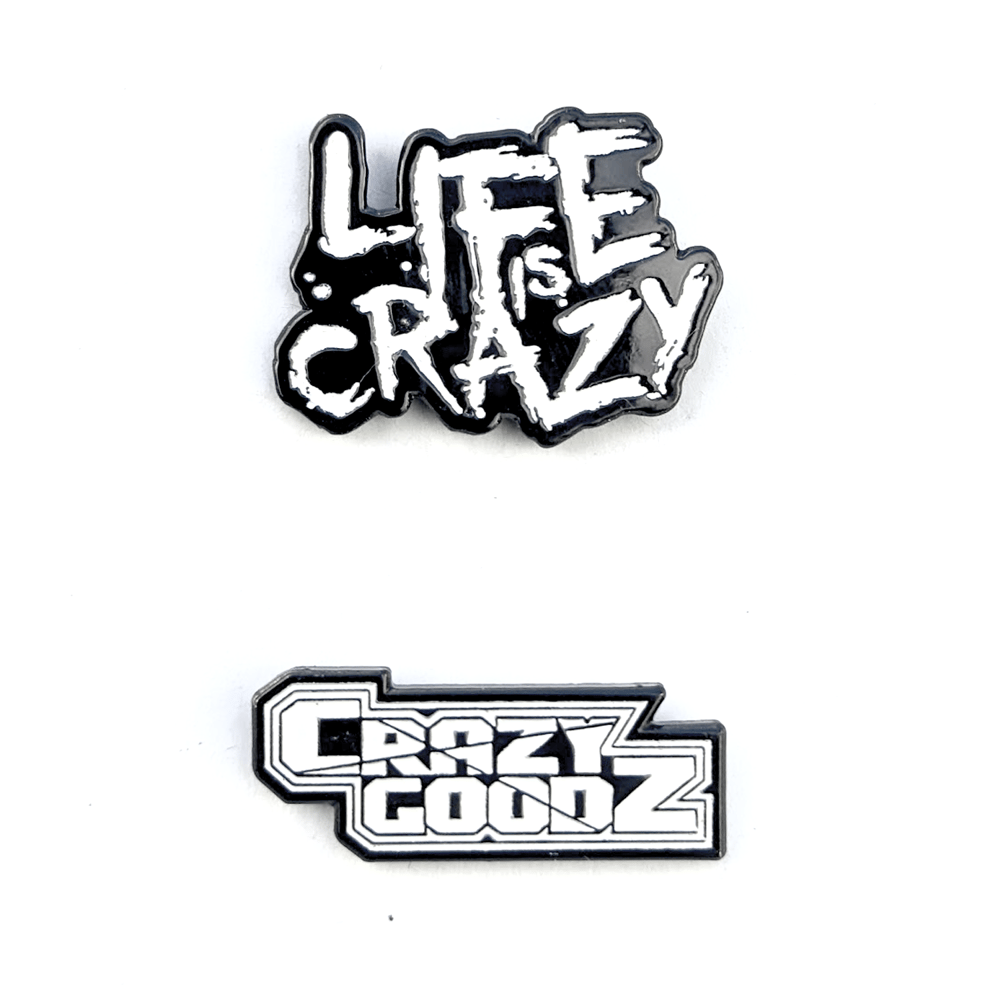 Image of Life Is Crazy & CG Logo Pin