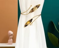 Image 2 of Gold Curtain Tiebacks Drape Tie Clips 2pcs 