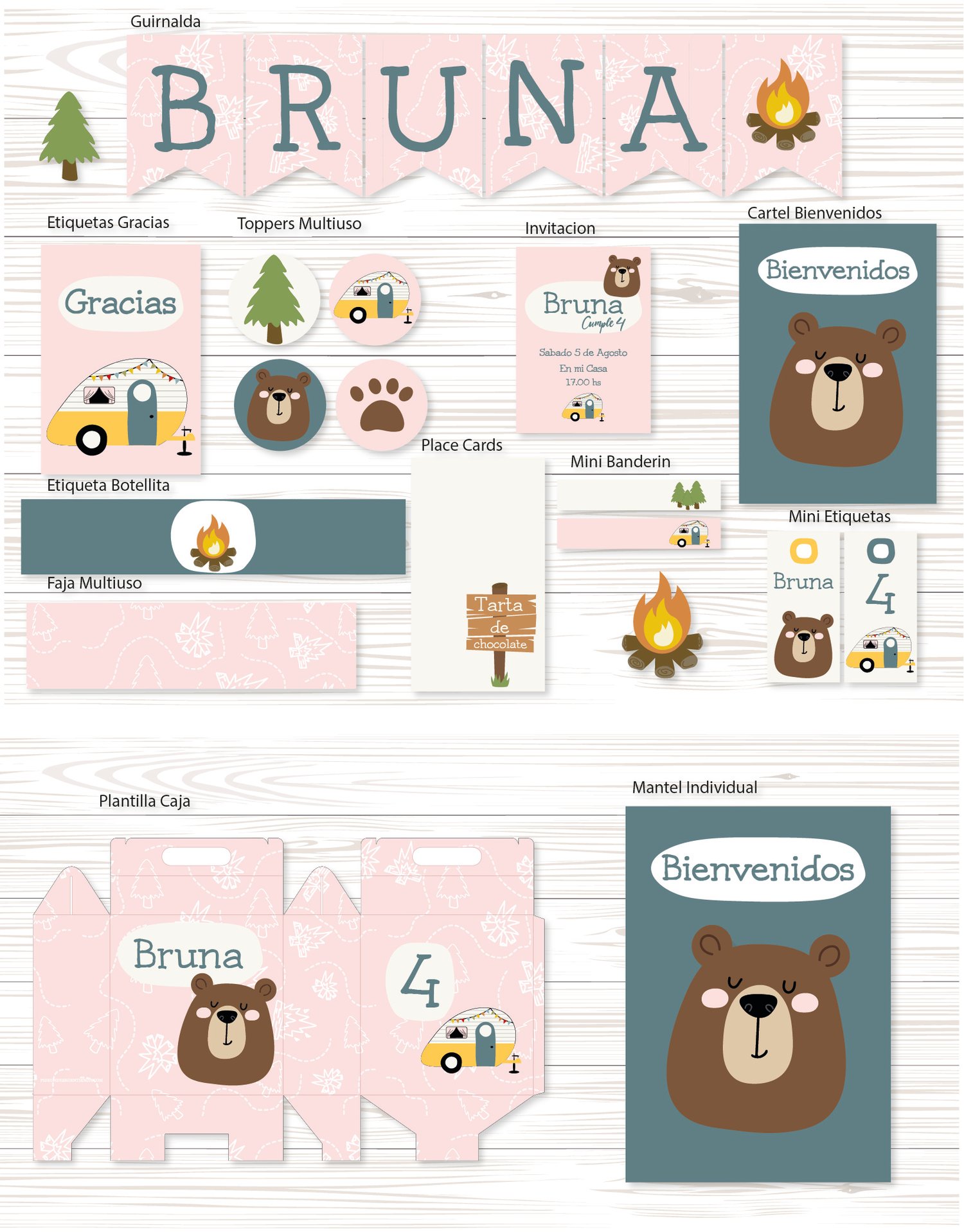 Kit Imprimible Campamento