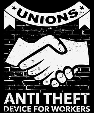 Image of "Unions: anti theft devices for workers" sticker, 10pk