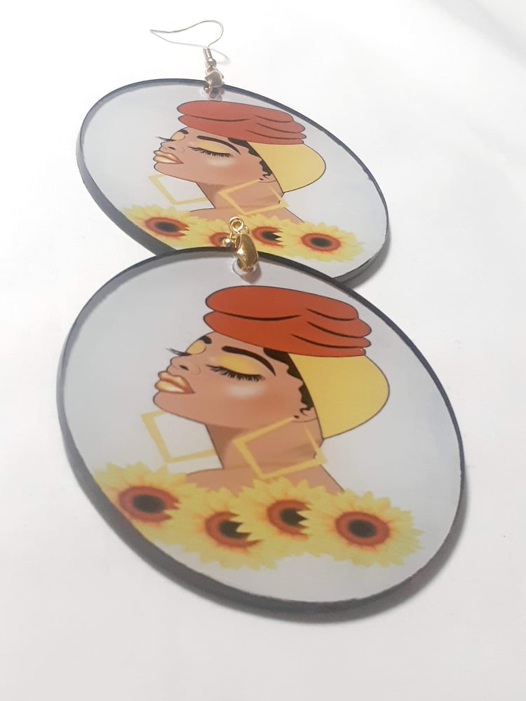 Image of Melanin Queen, Acrylic and Sublimation, Afrocentric Earrings