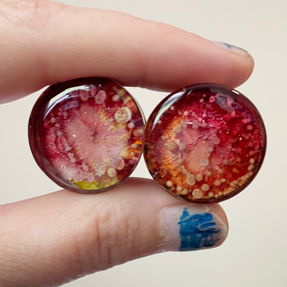 Image of 7/8 Red/Orange/Yellow Inky Plugs