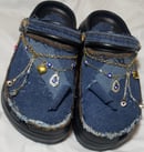 Image 1 of Tasty Raw Edge Denim “Eyes On You” Chunky Clogs