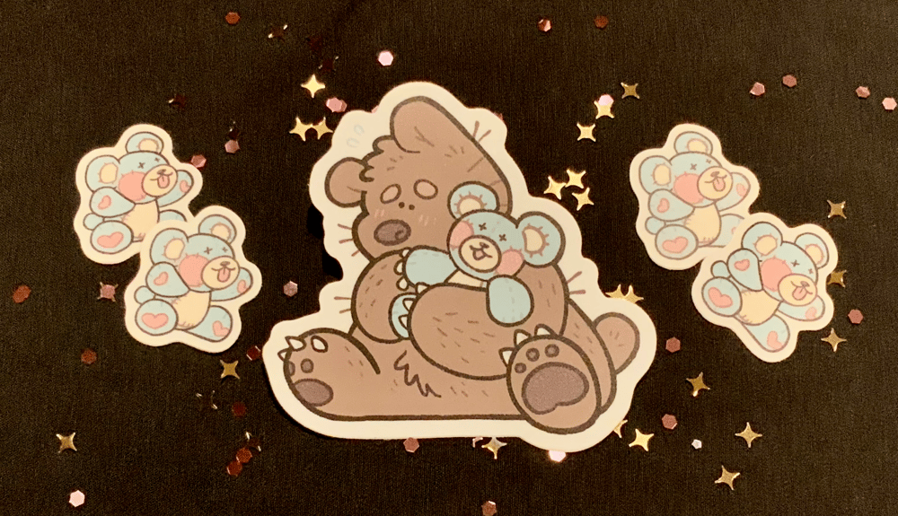 Image of + BEAR AND BABY STICKER SET +