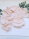 Soft peach little girl set. Ready to post 