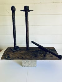 'Remnants of an industrial past - wood, steel and concrete'