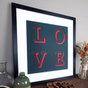 L-O-V-E framed artwork