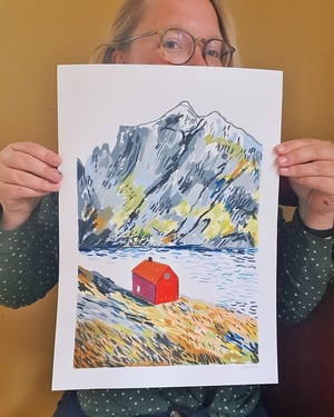 Image of "Den røde hytta" original artwork