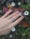 "ELEMENTS" Silver or Gold Ring , EARTH / AIR symbol. Adjustable ring 