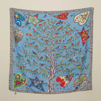 Image 2 of Hearts Tree Print Silky Twill Scarf