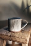 Red stoneware mug