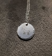 Image 1 of Heavy horse necklace with textured edge