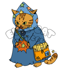 Image 3 of evil forest wizard cat sticker