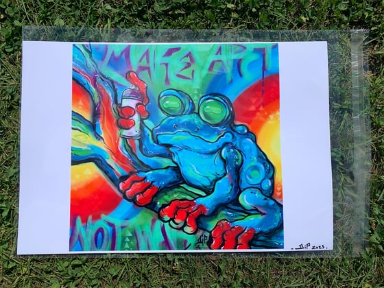 Image of Make Art Not War Frog prints 