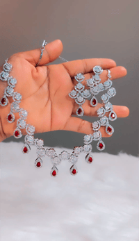 Image 2 of Runa-Stunning AD Necklace Set  with Earrings