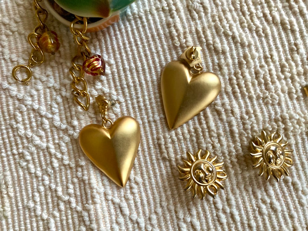Image of versace heart earrings 