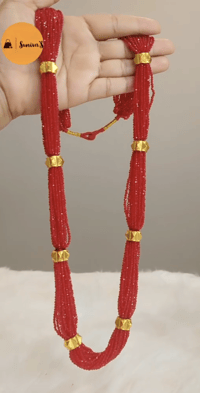 Image 2 of Hydrocrystal/Hydropotey Gold Plated Naugedi Mala Necklace