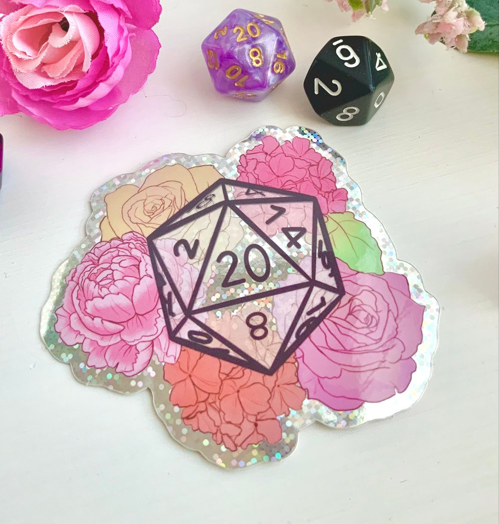 Image of Glitter D20 stickers