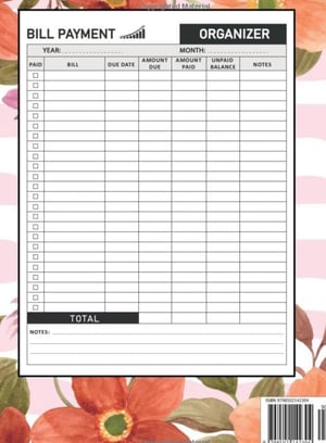 Monthly bill payment organizer 