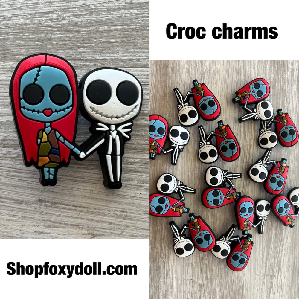 Jack and sally croc charm