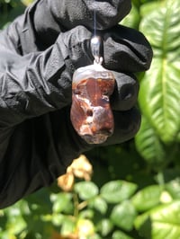 Image 2 of Fire Agate Pendant, Tumbled -  Mexico 
