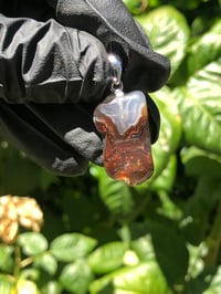 Image 1 of Fire Agate Pendant, Tumbled -  Mexico 