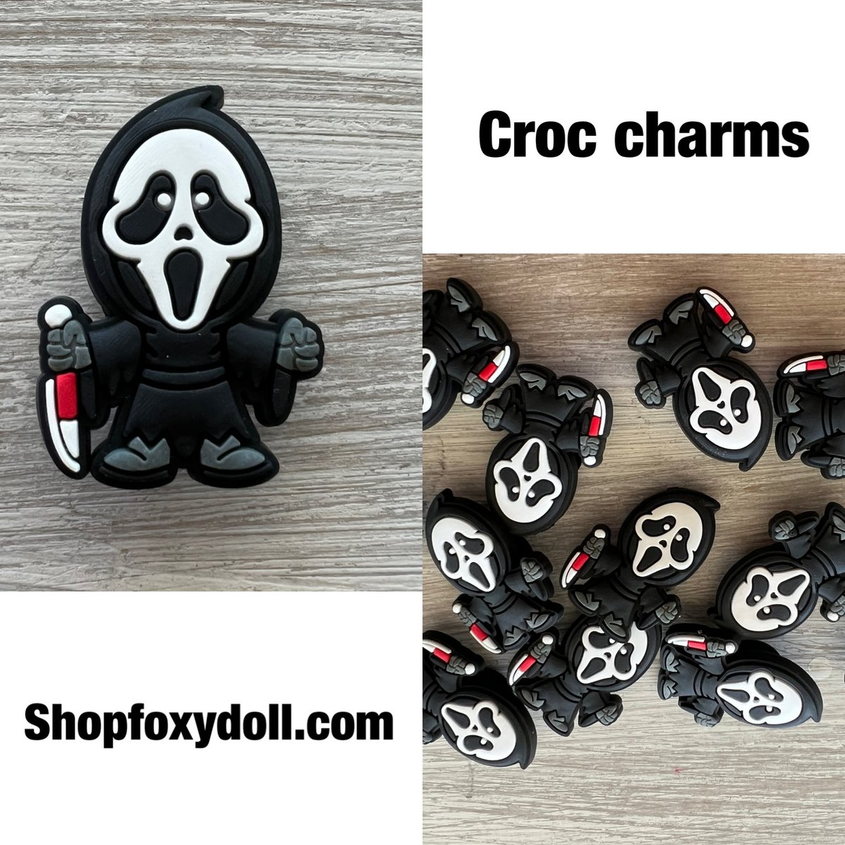 Ghostface Halloween Croc Charms -   Croc charms, Custom shoes diy,  Ghostface