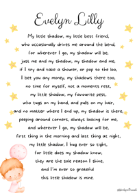 Image 2 of My Shadow poem print little girl 