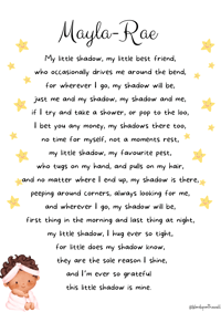 Image 4 of My Shadow poem print little girl 