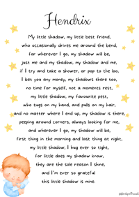 Image 4 of My shadow poem print little boy 
