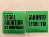 Legal Abortion - English and Spanish stickers