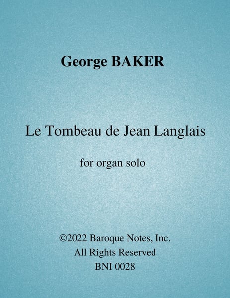 Image of Le Tombeau de Jean Langlais PDF Score