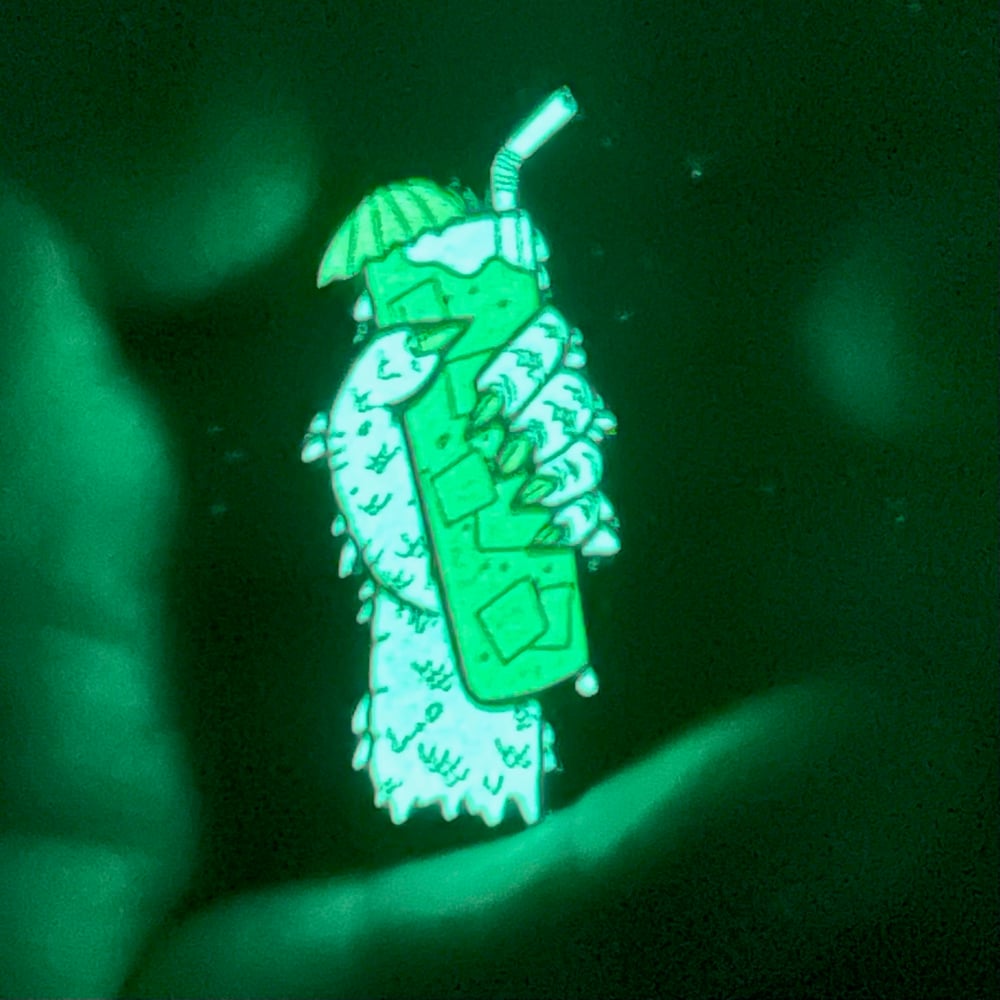 THIRSTY CREATURE Round 5 Glow-in-the-Dark 2" Enamel Pin!