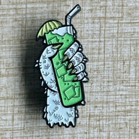 Image 3 of THIRSTY CREATURE Round 5 Glow-in-the-Dark 2" Enamel Pin!