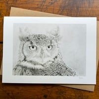 EARED OWL ~ GREETINGS CARD