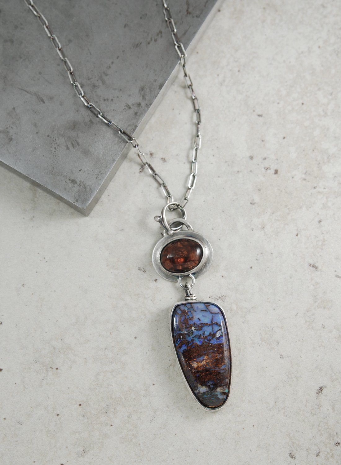 Image of Fire and Ice, Boulder Opal and Fire Agate