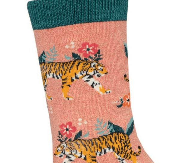 Image of Tiger Floral Bamboo Socks