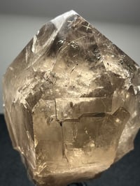 Image 9 of Golden Rutile Smoky Quartz Natural Point On Stand #2664