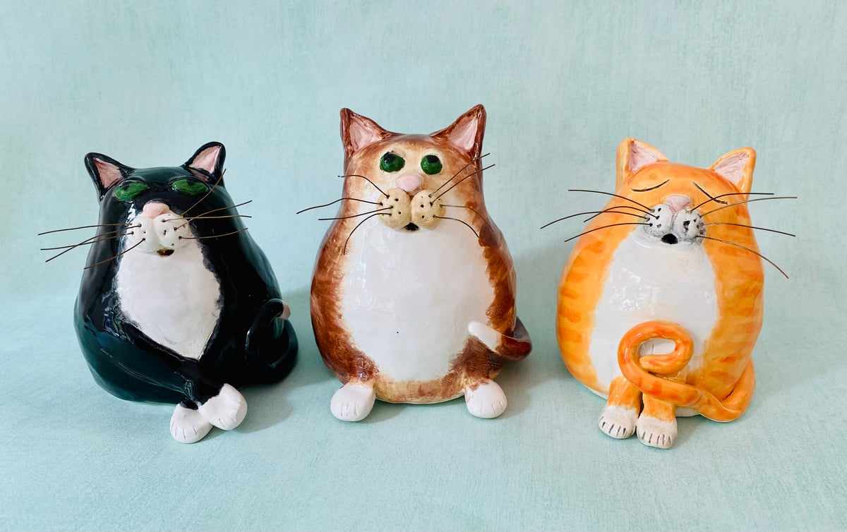 Ceramic 'Positive-Kitties' | ANGEL LADY