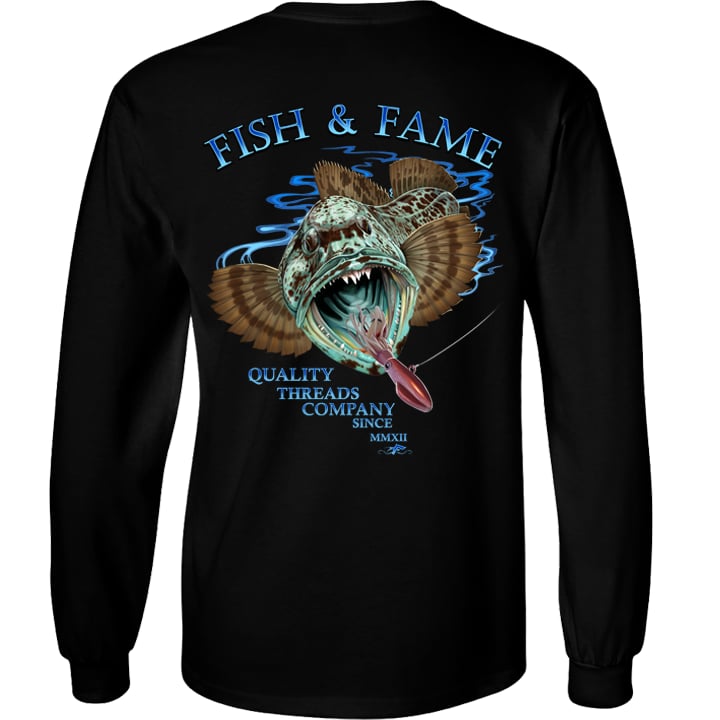 Lingcod Long Sleeve (black), Fishing Hoodie, Sportfishing Jacket, Salt  Water Fishing Apparel